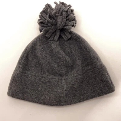 Retro Old Navy Gray Fleece Pom Pom Winter Hat Made Korea - Image 1 of 4