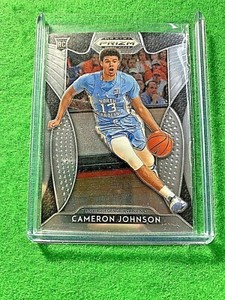 CAMERON JOHNSON SILVER CHROME RC JERSEY#13 NORTH CAROLINA 2019 PRIZM DRAFT PICKS