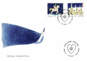 Latvia 2013 (18) Christmas Weihnachten Noel - Gnome Angel Cats Gifts (fdc) - Picture 1 of 1