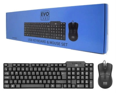 Evo Labs CM-500UK Keyboard & Mouse Set - Black New Unused in box - Image 1 of 4