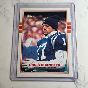 Chris Chandler Auto 1989 Topps #209 Rookie Indianapolis Colts Ballpoint Pen - Picture 1 of 2