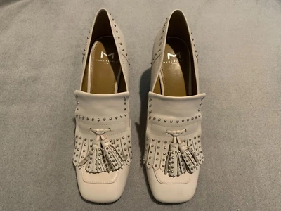 (Talla 7.5M) Marc Fisher Mellie Flecos Punta Cuadrada Bomba en Blanco roto Foto 1 de 4