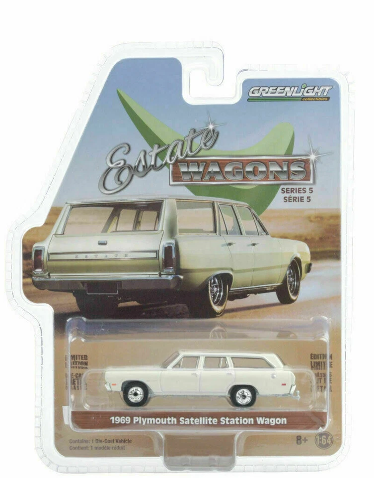 Greenlight 1969 Alpine White Plymouth Satellite Station Wagon 1/64 Modelo 29990B Foto 1 de 1