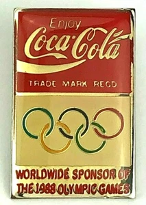 Coca Cola Worldwide Sponsor Of The 1988 Olympic Games Commemorative Pin - Picture 1 of 2