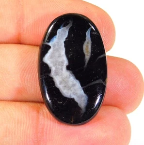 Piedra preciosa cabujón ovalado gronata septaria negra natural 31x19x6 mm 31,CT DF=154 - Imagen 1 de 7