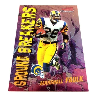 Marshall Faulk 2000 Bowman Chrome Ground Breakers Inserto #7 NFL St. Louis Rams Foto 1 de 2