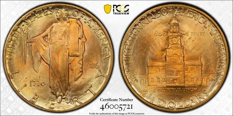 1926 PCGS MS66+ $2.5 Gold Sesquicentennial Cover