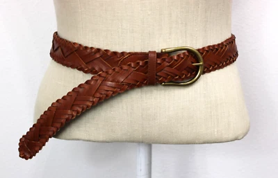 Ремень Cabi тканый коричневый кожаный латунная фурнитура женский размер M - Изображение 1 из 4