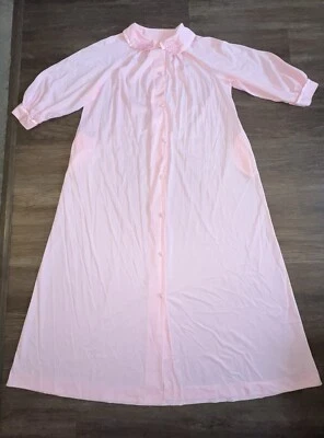 Bata de caftán de nailon rosa Gossard Artemisa de colección manga larga bolsillo largo talla M C31 Foto 1 de 4