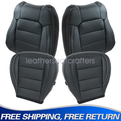 Both Driver & Passenger Leather Seat Cover Black Perf For 2015-2023 Ford Mustang - Изображение 1 из 4