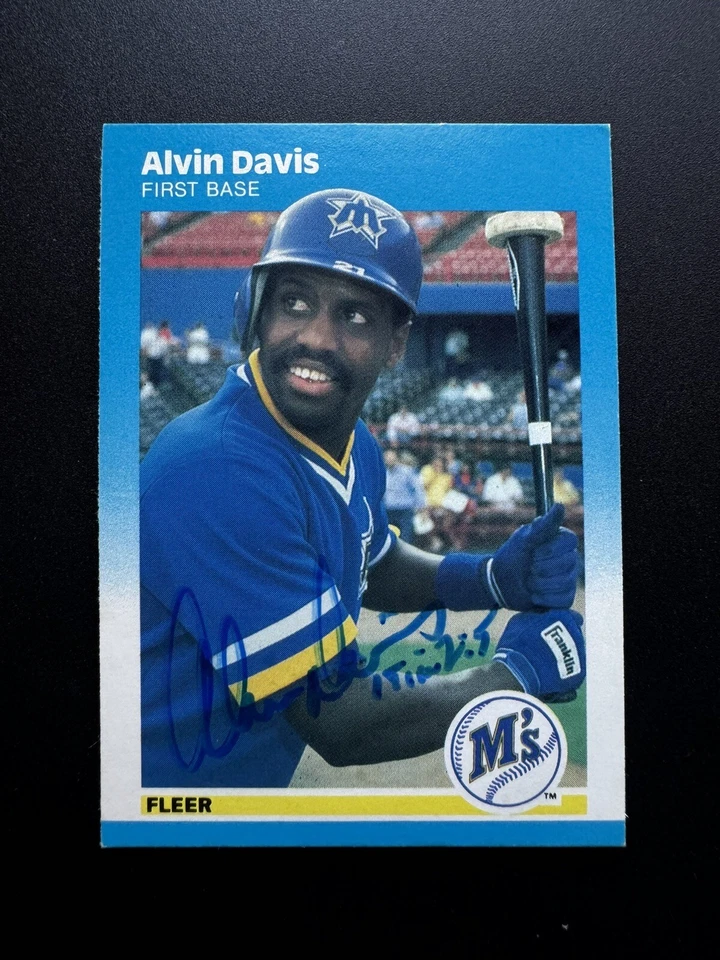 1987 Fleer #584 Alvin Davis "Mr. Mariner" Autograph Seattle Mariners - Image 1 of 1