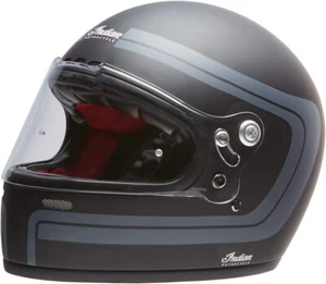 Motorcycle Helmet Indian XXL Full Face Retro Matte Stripes, Black 386963012 HB - Picture 1 of 5