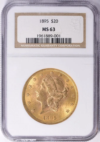 1895 P NGC MS63 Liberty Head Gold $20 Double Eagle Better Date GEM BU Lustrous Cover