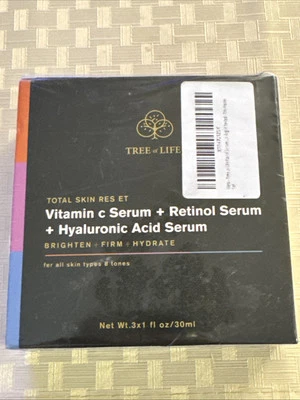 NUEVO Tree Of Life TOTAL SKIN RESET Vitamina C + Retinol + Sueros Hialurónicos 1oz Ea Foto 1 de 3