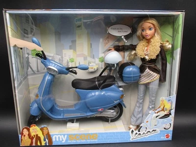 Juego de regalo con muñeca Mattel My Scene Barbie azul Vespa 2003 en caja original C1680 nuevo sellado Foto 1 de 4
