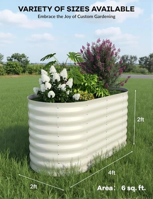 Cama de jardín elevada de acero galvanizado jardinera exterior para verduras y flores Foto 1 de 4