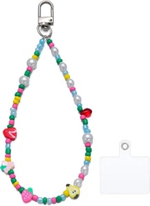 Phone Charms Strap, Beaded Lanyard Wrist Strap Chain Colorful Beads - Picture 1 of 7