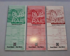 1997 RTD Los Angeles Transit System Guida Metro Mappe Autobus e Ferrovie - Foto 1 di 17
