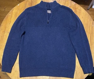 Great Northwest Blue/Grey Tight Knit Woollen 1/4 Zip Jumper - Size M - GC - Picture 1 of 9