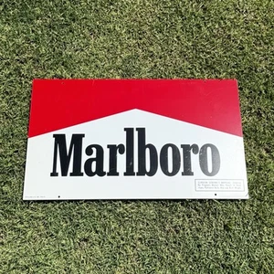 Vintage 1994 Plastic Marlboro Sign Philip Morris Inc 20” x 12” Double Sided - Picture 1 of 16