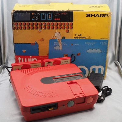 Sistema de consola Sharp Twin Famicom AN-500R nuevo cinturón de goma reemplazado en caja probado Foto 1 de 4
