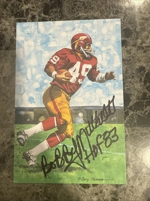 Cartão assinado por Bobby Mitchell Washington Redskins HOF autografado linha de gol - Imagem 1 de 2
