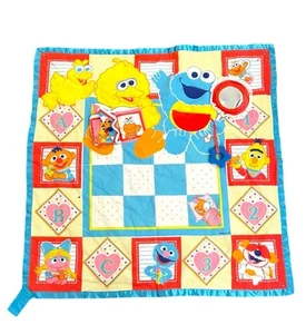 Manta de actividad vintage Playskool Plaza Sésamo bebé 1989 Play Fold n Go - Imagen 1 de 9