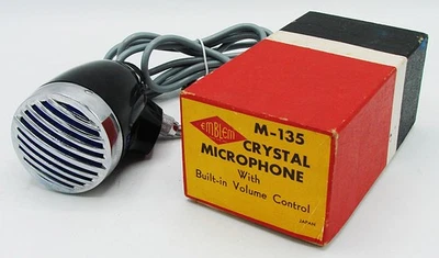 Micrófono de cristal emblema vintage M-135 con control de volumen - tipo bala (Japón) Foto 1 de 4