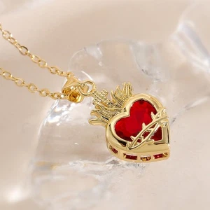 Sublime Copper Plated Love Locket Necklace Enhanced with Shimmering Diamonds - Picture 1 of 9