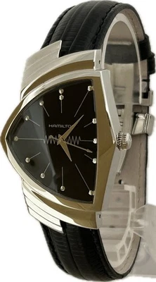 Hamilton Ventura H244110 Black Dial 36mm Quartz Unisex Watch Excellent A5034 - image 1 of 4