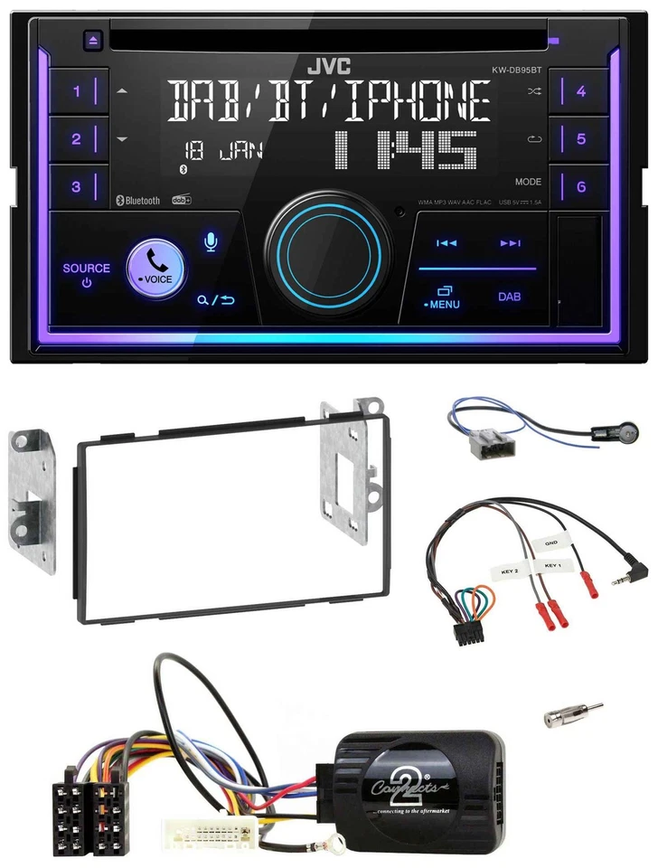 JVC Lenkrad USB 2DIN DAB Bluetooth CD Autoradio für Nissan Qashqai J10 07-13 - Bild 1 von 4