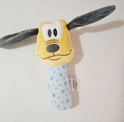 Игрушка детская мягкая погремушка с плюшевым персонажем Disney Baby Mickey Pluto 7 дюймов - Изображение 1 из 4