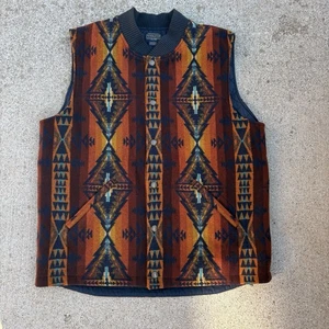 Pendleton 100% VIRGIN WOOL Parkdale Quilted Snap Vest  SOUTHWESTERN AZTEC XL - Picture 1 of 12
