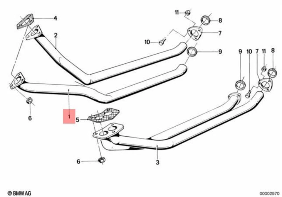 Tubo de escape original BMW E24 E28 528i 535i 628CSi 635CSi cupé 18111177176 Foto 1 de 1