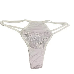 Vintage Thong Panties Double String XL Satin Second Skin Shiny Y2K Bride Bridal - Bild 1 von 10