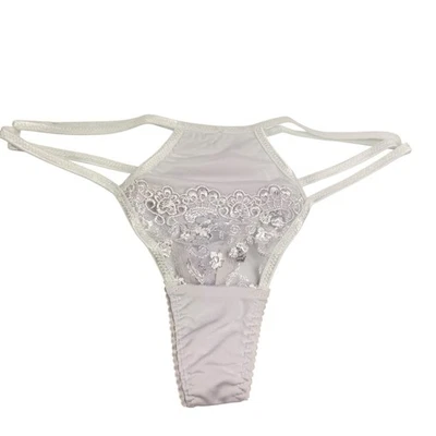 Tanga Bragas Doble Cuerda M Satinado Segunda Piel Brillante Y2K Novia Novia Foto 1 de 4