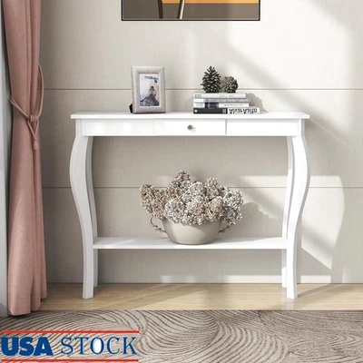 Mesa consola estrecha con cajón acento único sofá mesa entrada sala de estar nueva Foto 1 de 4