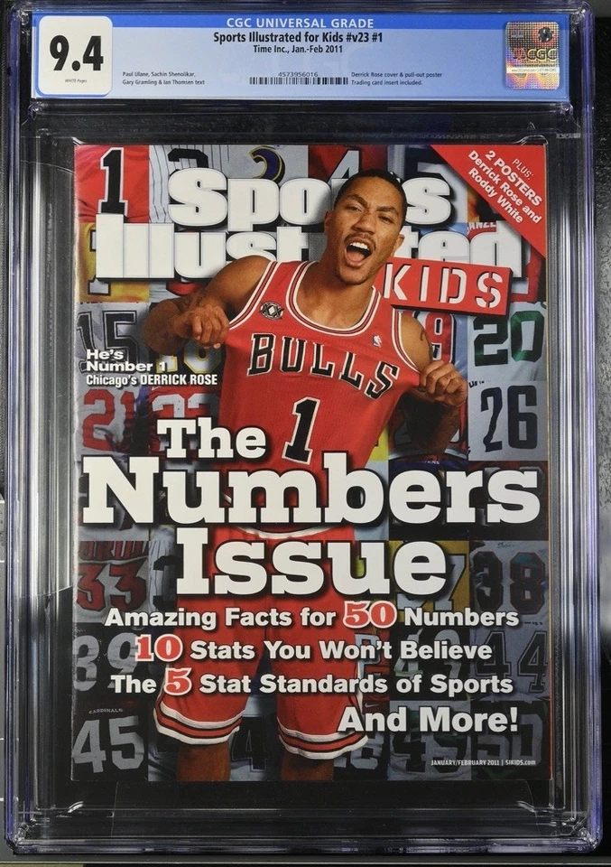 DERRICK ROSE RARE 2011 SPORTS ILLUSTRATED SI FOR KIDS CHICAGO BULLS CGC 9.4 - Image 1 of 2