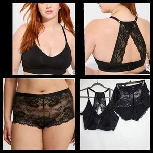 6X 30W Torrid Bralette Panty Set Lace Wireless Cheeky Lingerie Racerback Seamles - Picture 1 of 11