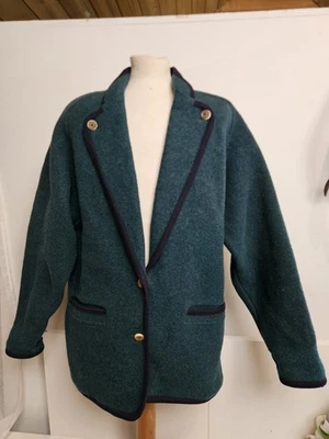 Geiger Pure Wool Jacket Ladies Designer Heavy Knit Button Luxury Coat UK XL  - Image 1 of 4