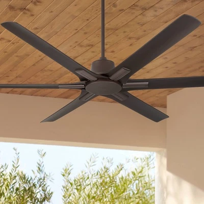 60" Casa Vieja Bronze Damp Rated Ceiling Fan with Remote - Image 1 of 4