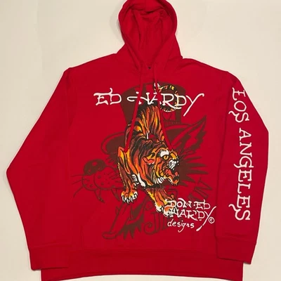 ED HARDY AGACHADO TIGRE JERSEY SUDADERA CON CAPUCHA (XL) Foto 1 de 4