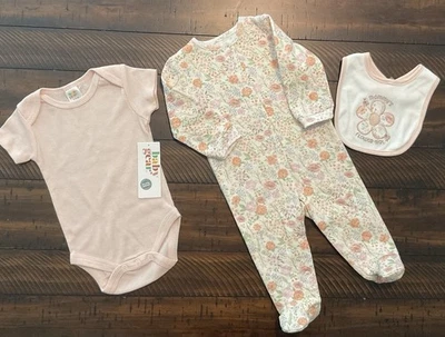 Nuevo con etiquetas Conjunto de 3 piezas Baby Gear acolchado con patas body babero talla 3-6 meses Foto 1 de 4