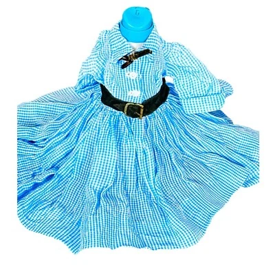 Cinturón de vestir de guinga cintura camisa azul etiquetada muñeca Madame Alexander Cissy 1957 Foto 1 de 4