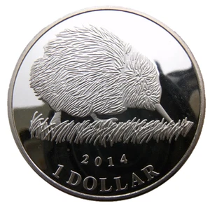 CHATHAM - NEW ZEALAND 1 DOLLAR 2014 KIWI BIRD 40mm PROOFLIKE - Bild 1 von 2