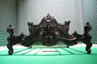 UK Super King 6' gothique mat noir designer baroque style français lit en acajou