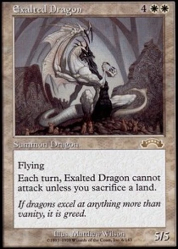 Exalted Dragon ~ Moderately Played Exodus MTG Magic UltimateMTG White Card - Image 1 of 1