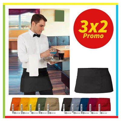 GREMBIULE DA CUCINA CORTO DAVANTINO BAR PER LAVORO BAR CAMERIERE RISTORANTE - Immagine 1 di 3