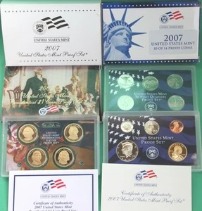 Juego de prueba 2007 de EE. UU. ~ 14 monedas cajas azules raras - Imagen 1 de 4
