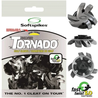 SOFTSPIKES FOOTJOY SOFT SPIKES SILBER TORNADO Fast Twist® 3.0 GOLFSCHUHE WEICHE SPIKES X 18